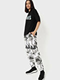 GETİCARET Baskılı Oversize T-shirt - Siyah