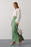 GETİCARET YARASA KOLLU CROP BLUZ - Beyaz