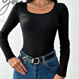 GETİCARET Kadın Uzun Kollu Kaşkorse Bluz