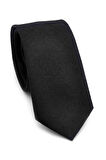 Siyah Şal Desenli Dokuma Kumaş Mendilli Slim Fit Kravat // SDK-250201