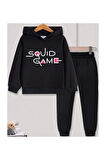 SQUİD GAME BASKILI KAPÜŞONLU ÇOCUK EŞOFMAN TAKIMI