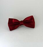 Bordo Düz Renk Saten Papyon - SP-03
