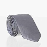 Gri Slim Fit Düz Renk Dokuma Kravat / DDK-24