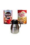 Nescafe Classic Klasik Sade 1 kg Teneke + Nestle Coffee Mate 2 kg + Termos