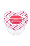 Wee Baby 838 Şeffaf Desenli Damaklı Emzik 18+ Ay (3 No) Pembe
