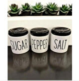 3 Lü Porselen Baharatlık Baharat Takımı Seti