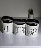 3 Lü Porselen Baharatlık Baharat Takımı Seti