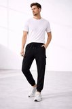 Erkek Jogger Eşofman Altı Regular Fit , Kargo Cepli, Lastikli Paça, Günlük Spor Pantolon