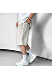 Gabardin Beli Lastikli Basic Şort