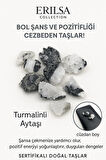 Sertifikalı Ham Cüzdan Boy Turmalinli Ay Taşı Kütle - El Taşı - Günlük Koruma Duygusal Denge Taşı