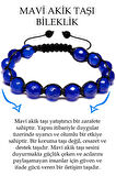 Sertifikalı Fasetli Mavi Akik Taşı Bileklik