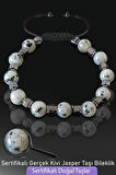 Sertifikalı Gerçek Kivi Jasper Taşı Bileklik - Ayarlamalı