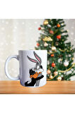 Matematikçi Duffy duck ve bugs bunny porselen kupa