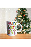 Kalp Yağmuru - Happy Birthday Porselen Kupa