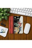 Meraklı Kediler Baskılı Oyuncu Mousepad 0196