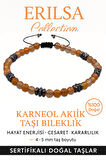Sertifikalı Terahertz – Karneol (Karnelyan Akik) Taşı Bileklik (İnce Model) – Cesaret, Canlılık ve Yaratıcı Güç Taşı