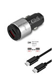 Samsung Galaxy S23 Ultra S23+ Plus S24 Ultra S24+ Uyumlu 45W Type-C USB-C Pd Metal Oto Şarj Seti