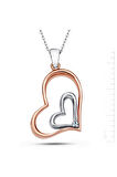 925 Ayar Pırlanta Rose 'Kalbimiz Bir' Kolye (GK00135)