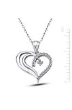 925 Ayar Gümüş Tek Taşlı Kalp  Kolye (GK00162)