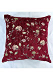 Çiçek Desenli Yastık Kılıfı Çift Taraflı Goblen Kumaş Kapalı Fermuarlı Kırlent 40x40