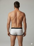 Erkek Beyaz Biyeli File Boxer