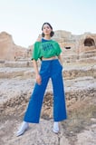 Kısa Kollu "never Give Up" 'lü Crop Eşofman Takımı