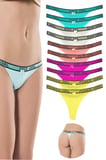 Adet Beli Yazılı Pamuk Kadın Tanga String Külot