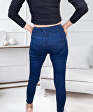Gökyüzü Moda Yüksek Bel Likralı Jean Pantolon 90 Cm