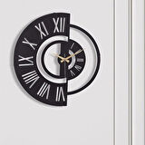 mdf Modern Yarım Daire Tasarımlı MDF Duvar Saati 