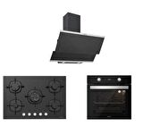 Silverline Siyah Cam Ankastre Set 5 Yıl Garanti (3420 Classy 60+cs5365b01+bo6504b01)