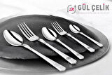 30 Parça 6 Kişilik 18/10 Kalite Çatal Kaşık Seti Alvina Model 304 Paslanmaz Çelik