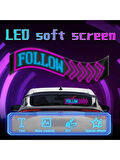 Led Matrix Panel Dijital Kayar Rgb Ekran Kumandalı Mobil Uygulamalı Araç Ofis Iş 37X11 Cm