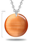 Sertifikalı Yuvarlak Doğal Turuncu Akik Taşı Kolye