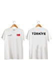 TÜRKİYE Yazılı Atatürk imzalı Türk Bayrağı Baskılı Tişört Ayyıldızlı T-shirt
