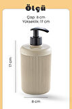 1 Adet Akrilik Sıvı Sabunluk Mutfak Banyo Sabunluk Seti- 450 ml CAM DEĞİLDİR- Bej