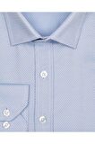 Süvari Slim Fit Armür Desenli Mavi Erkek Gömlek