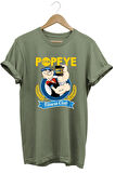 Temel Reis Popeye Gym Baskılı %100 Pamuk Basic T-shirt Normal Beden Tişört
