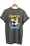 Temel Reis Popeye Gym Baskılı %100 Pamuk Basic T-shirt Normal Beden Tişört