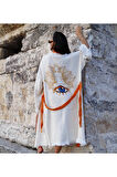 Müslin Kimono %100 Pamuklu Yoga Meditasyon Baskılı Desenli Bornoz Kaftan Sabahlık