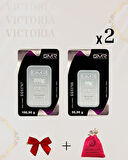 Sertifikalı 100 gr + 2 Adet 50gr külçe gümüş 999 ayar