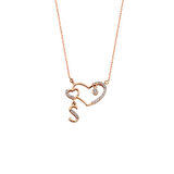 Birleşik Kalpli Harfli Gümüş Kolye GMS1498