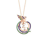 Anka Kuşu Harfli Gümüş Kolye GMS1643