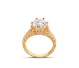 Barok Montür Tektaş Altın Rengi Yüzük GMS171