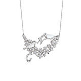 Aşk İncelik İster Kuşlu Harfli Gümüş Kolye GMS1759