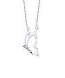 Zarif Kelebek Gümüş Rose Kolye GMS1808