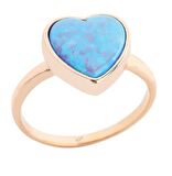 Opal Taşlı Kalp Gümüş Yüzük GMS1929