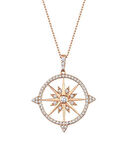 Kutup Yıldızı Pusula Rose Renk Gümüş Kolye GMS1989