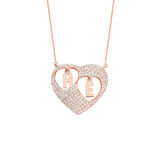 Sen ve Ben Kalpli Harfli Gümüş Kolye  GMS885