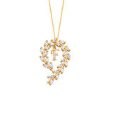 Çiçek Tacı Harfli Gümüş Kolye GMS889