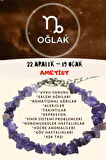 Sertifikalı Burç Taşı Oğlak Burcu Ametist Taşı Bileklik